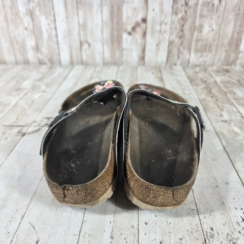 Birkenstock‎ Gizeh Floral Print Thong Sandals Navy Pink Women Shoes